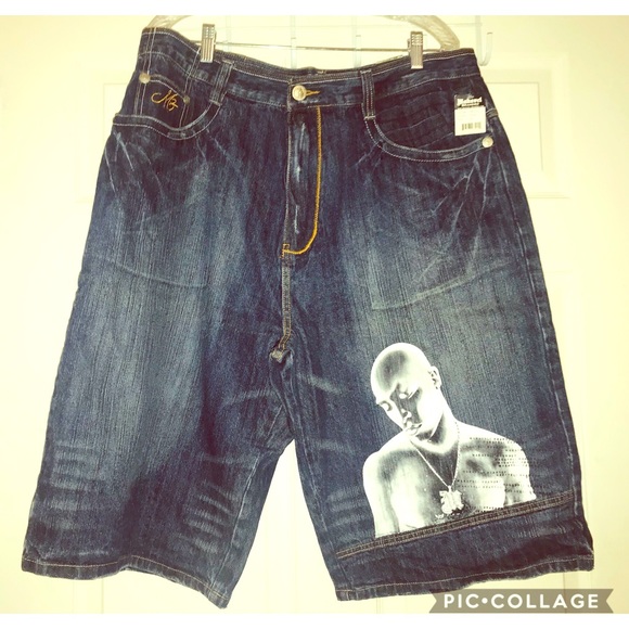 Makaveli Other - 🆕 Makaveli Denim Jeans Shorts Men’s Tupac Size 38
